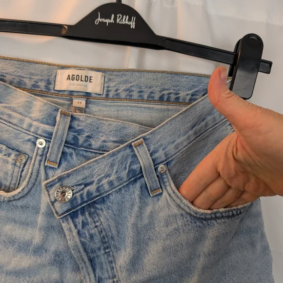 AGOLDE Cris Cross Women's Light Blue Denim Shorts size 24 in VGUC - Picture 3 of 7